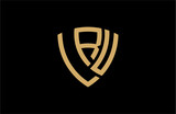 LRU creative letter shield logo design vector icon illustration