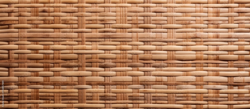 A detailed closeup of a beige wicker texture, resembling a wooden basket weave pattern. Commonly used as building material for flooring and brickwork A detailed closeup of a beige wicker texture, resembling a wooden basket weave pattern. Commonly used as building material for flooring and brickwork