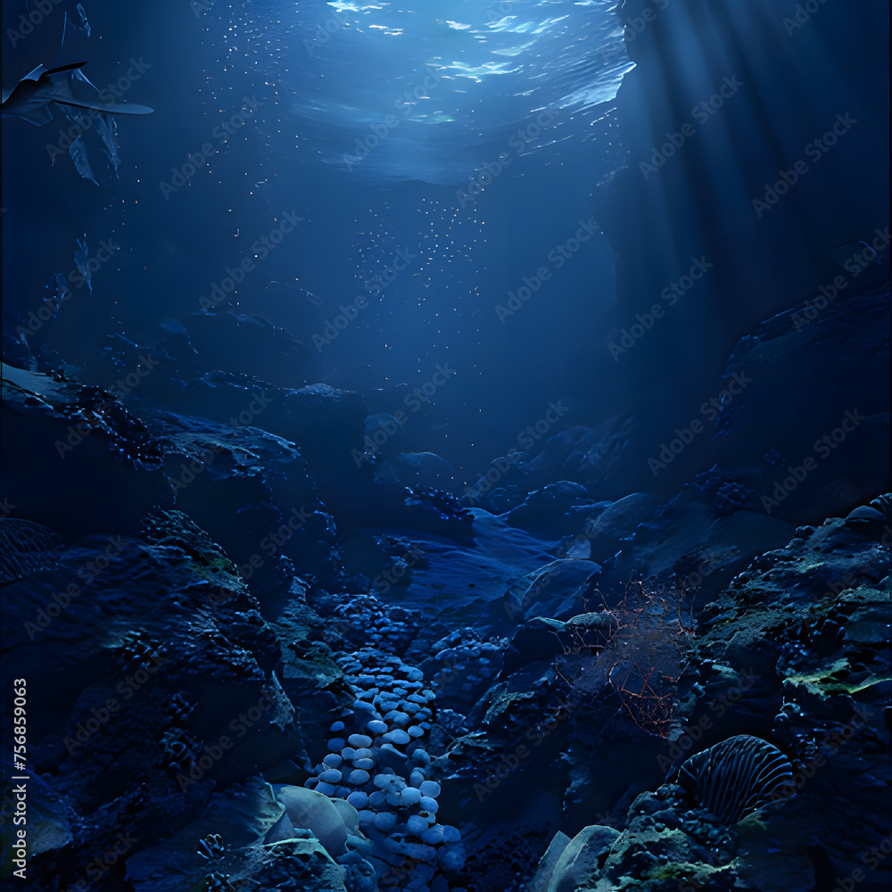 Fototapeta premium underwater view of the world. Generative AI