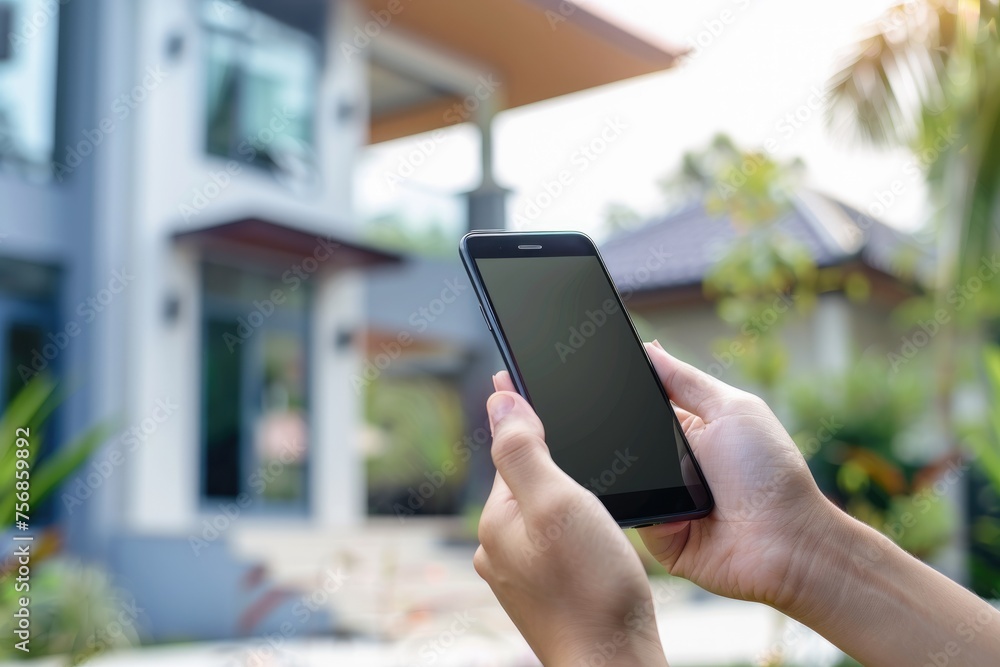 A person is holding a phone in their hand, looking at it by AI generated image A person is holding a phone in their hand, looking at it by AI generated image