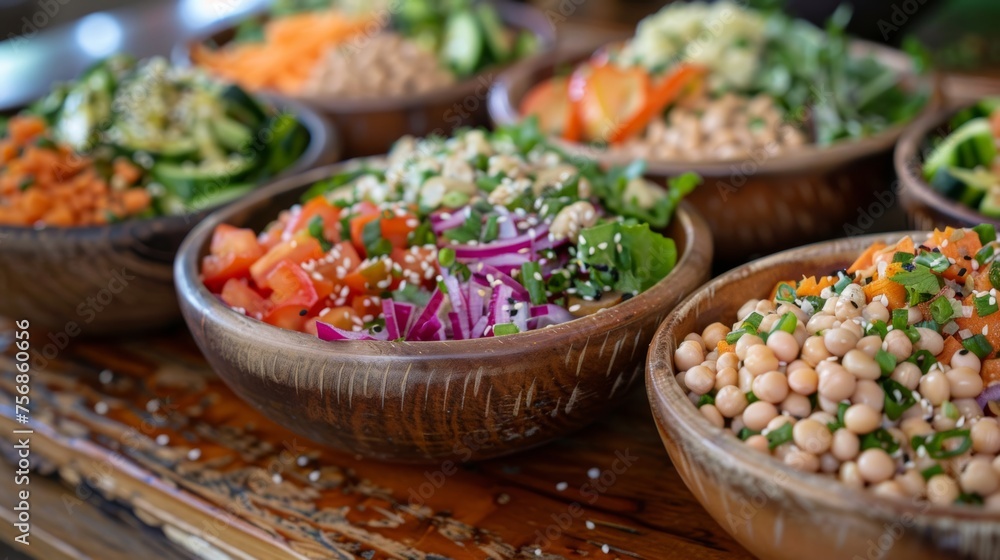 Substitute the salad with a whole-grain bowl topped with various vegetables and legumes 