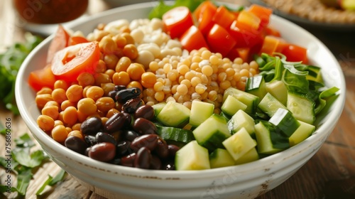 Substitute the salad with a whole-grain bowl topped with various vegetables and legumes 