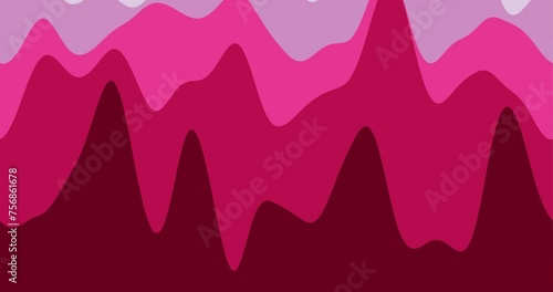 Abstract waves background. Loopable smoothly moving curves in purple and red colors. Captivating footage.