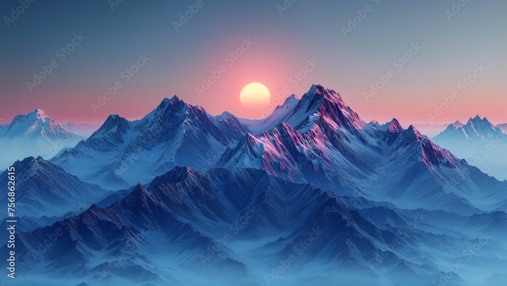 Majestic mountains in a minimalist style, capturing their essence without clutter Majestic mountains in a minimalist style, capturing their essence without clutter
