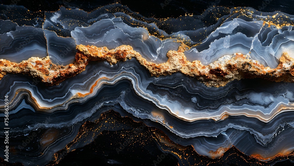 Fototapeta premium Marble textures flowing into abstract shapes, elegance redefined