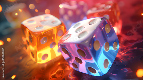 dice on the table. Generative AI photo