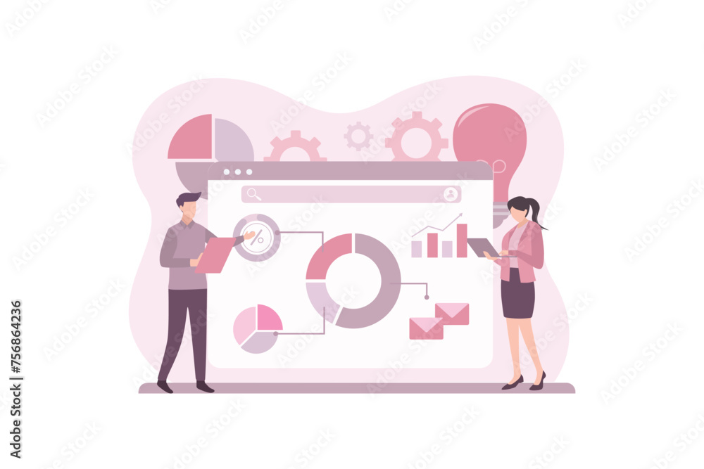 Business Strategy Flat Illustration Design Business Strategy Flat Illustration Design