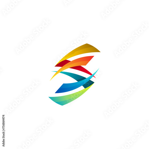 Free Download Abstract letter S logo with 3d colorful design, S icons - GFXLoad