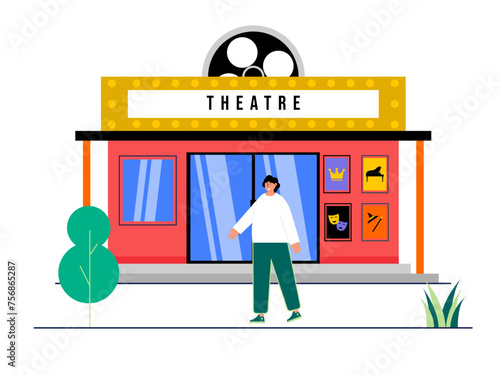 Cinema movie theatre.. Theatre vector illustration.