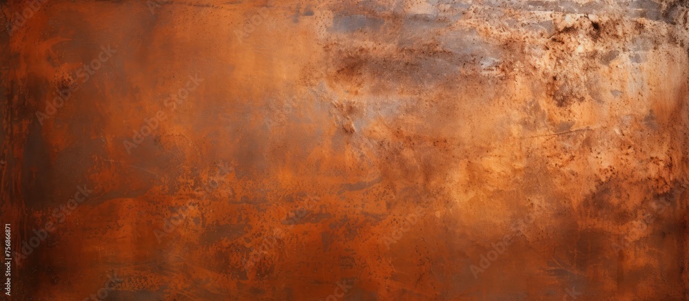 A detailed closeup of a weathered brown hardwood surface, showcasing intricate patterns and tints of amber and orange reminiscent of natural landscapes