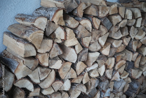 The storage of chopped firewood. 