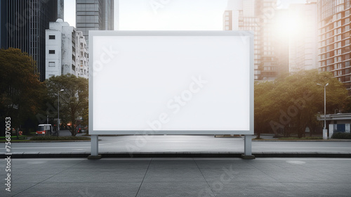 blank street billboard 3d rendering high quality