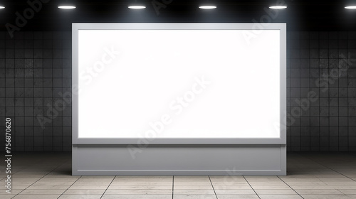 mockup light box display with white space for advertisement