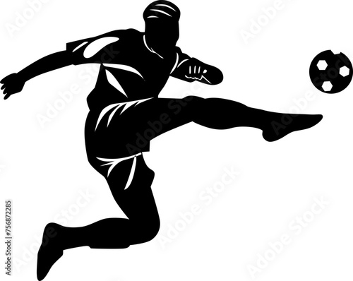 soccer player kicking ball