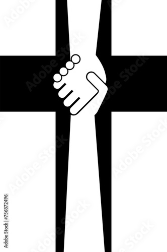 hand holding and cross