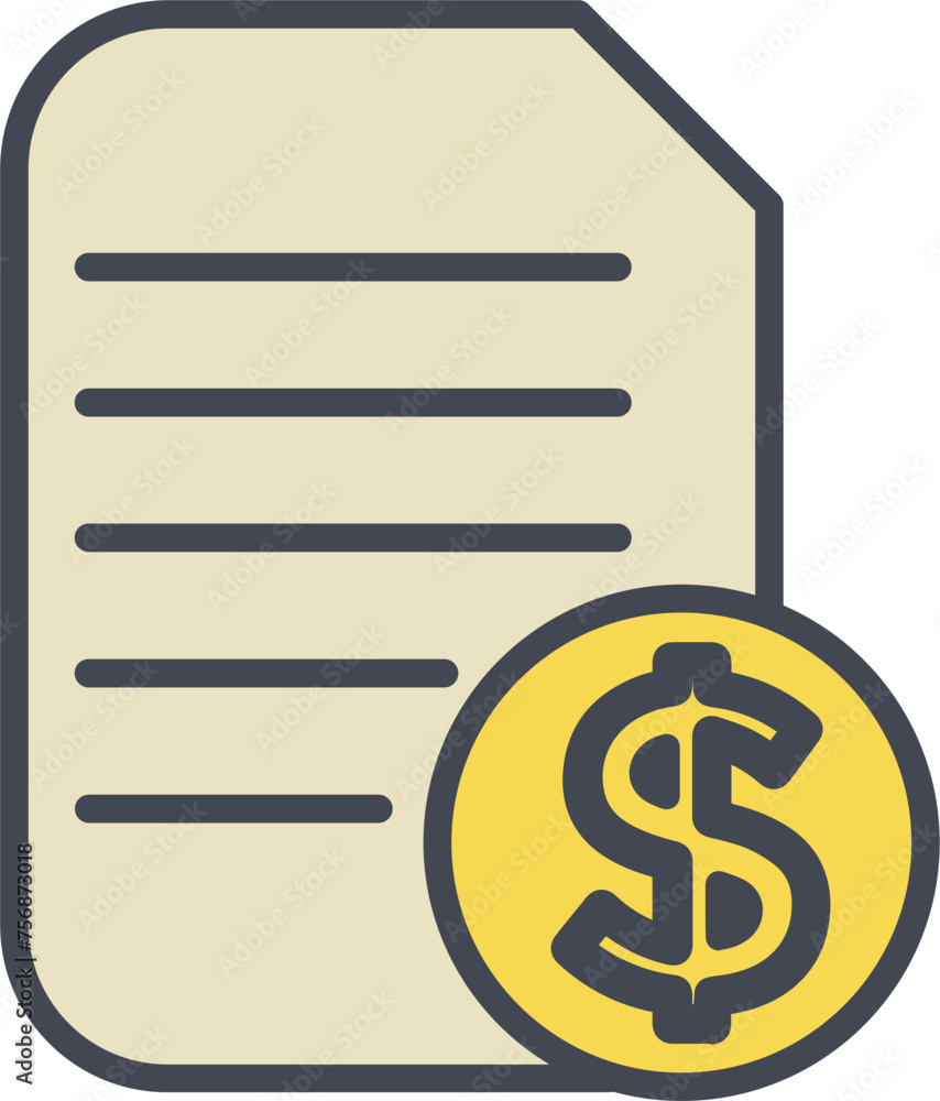 Dollar Document Vector Icon Dollar Document Vector Icon