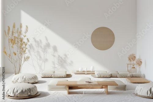 Serene reflexology room with comfortable recliners, soothing foot baths, and tranquil decor, offering reflexology treatments for relaxation and stress relief, on isolated white background, Generative  photo