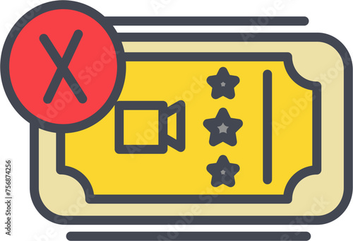 Cancel Ticket Vector Icon
