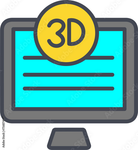 3D Quality Screen Vector Icon