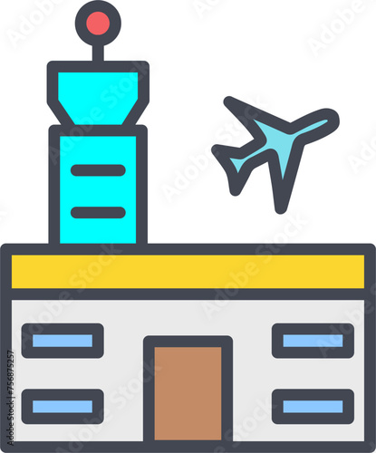 Airport Building Vector Icon