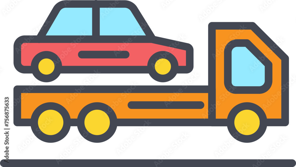 Naklejka premium Trailer Vector Icon