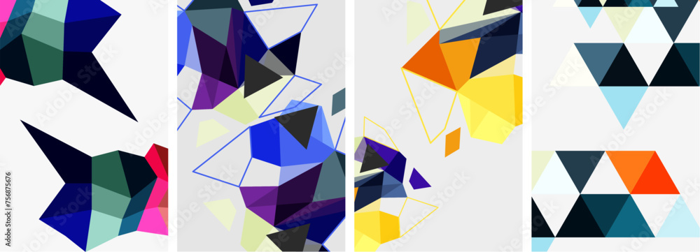 Set of triangle poster backgrounds. Vector illustration For Wallpaper, Banner, Background, Card, Book Illustration, landing page Set of triangle poster backgrounds. Vector illustration For Wallpaper, Banner, Background, Card, Book Illustration, landing page