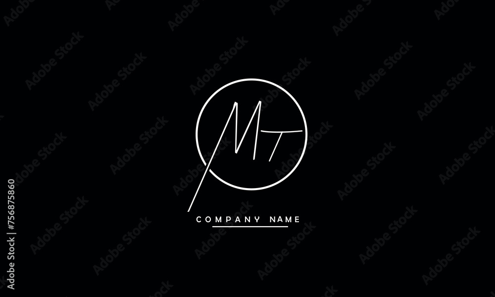 MT, TM, M, T Abstract Letters Logo Monogram MT, TM, M, T Abstract Letters Logo Monogram