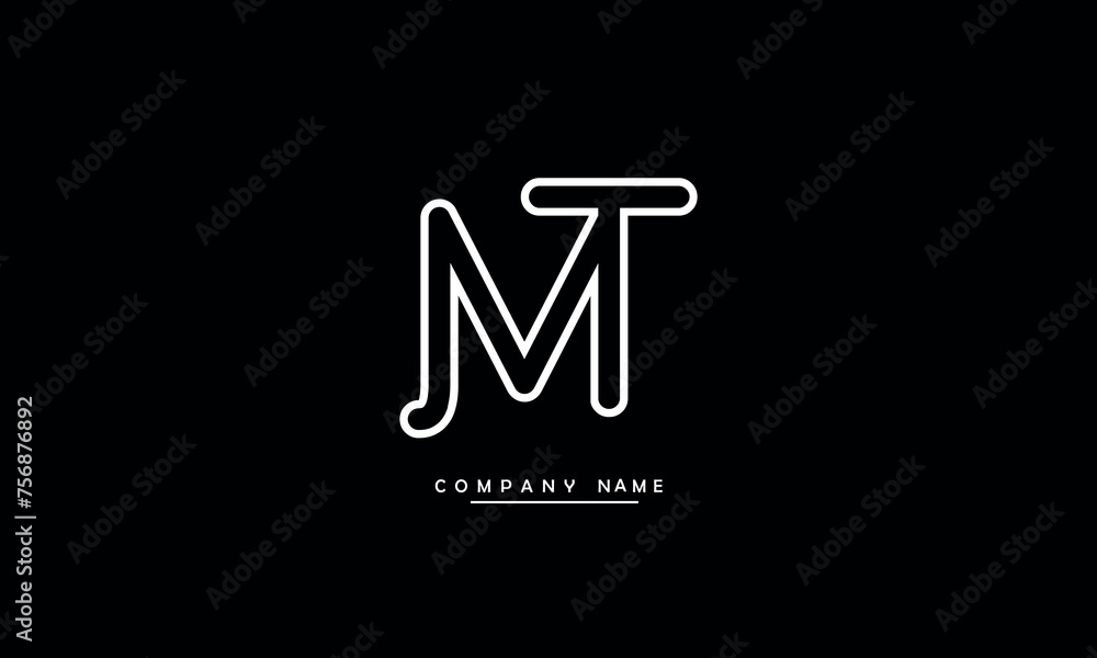 MT, TM, M, T Abstract Letters Logo Monogram MT, TM, M, T Abstract Letters Logo Monogram