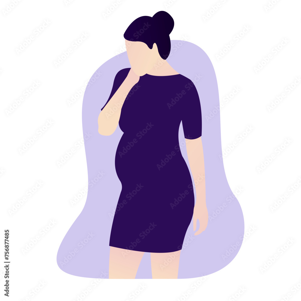 Illustration vector graphic of woman tired when pregnant. Suitable to place on content about pregnant. Illustration vector graphic of woman tired when pregnant. Suitable to place on content about pregnant.