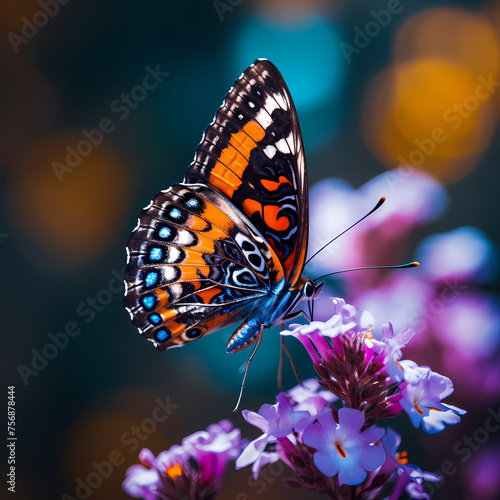 A close-up of a butterfly on a flower. © Cao