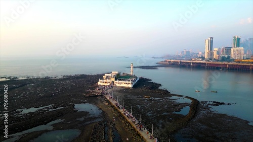 Haji Ali Dargah - Mumbai Drone Footage, India Mumbai's Stunning Aerial view, 