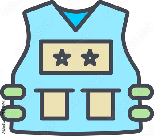 Police Vest Vector Icon