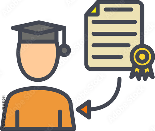 Receiving Diploma Vector Icon