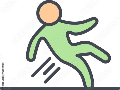 Danger of Slipping Vector Icon