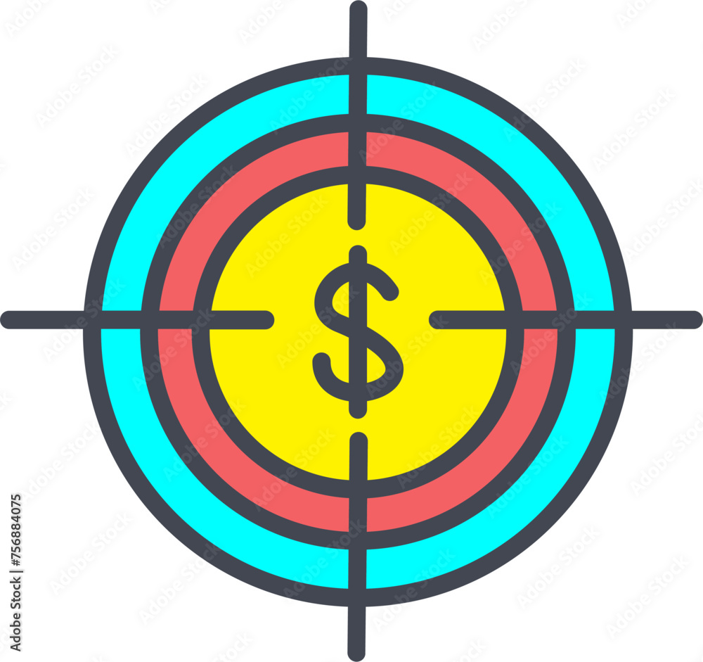 Economic Target Vector Icon Economic Target Vector Icon