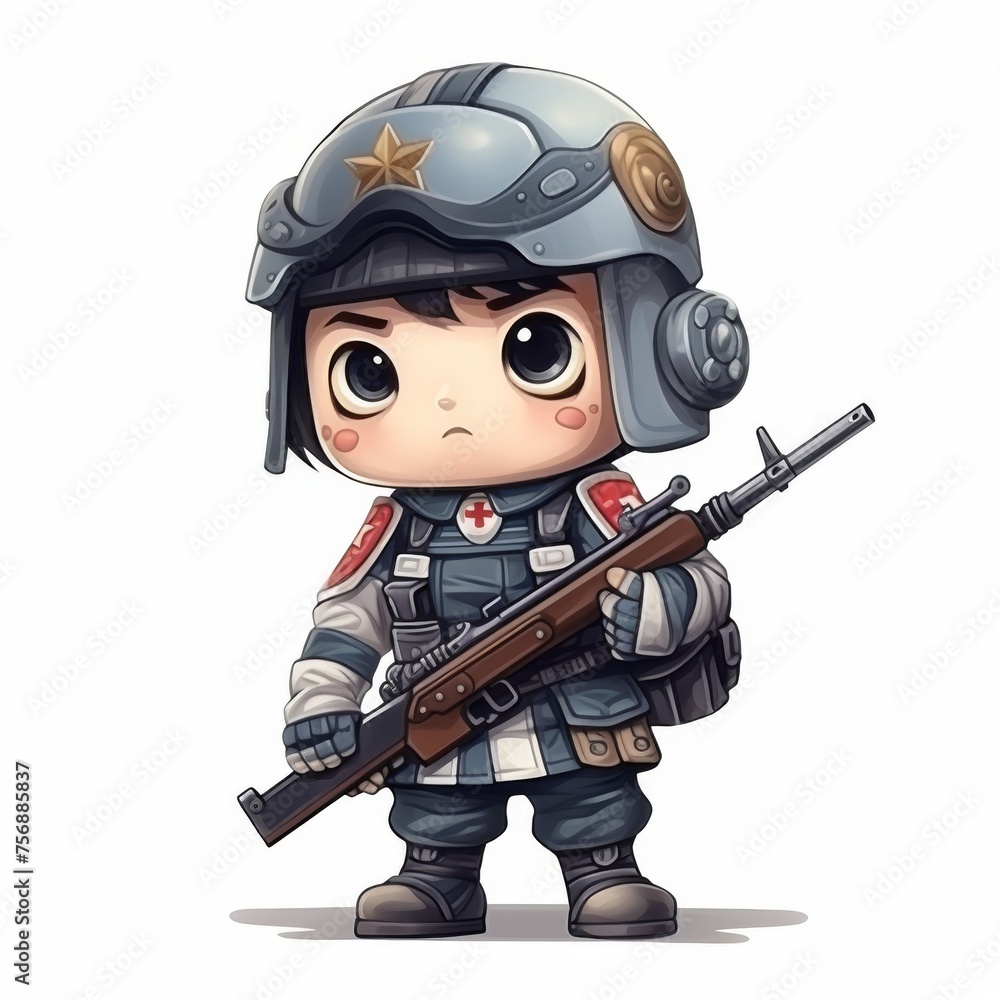 Game Character concept art isolated white background