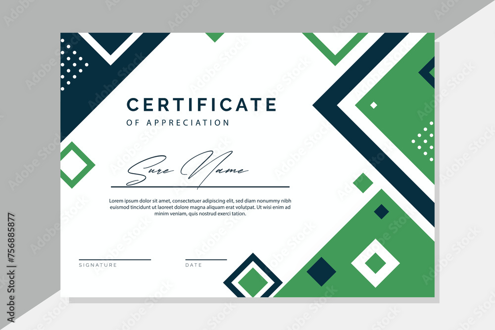 certificate template design with abstract ornament