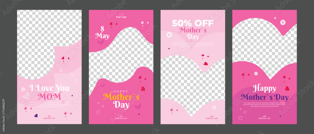 happy mother's day social media post web banner stories collection templates
