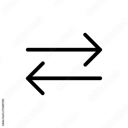Icon double arrow. Direction, exchange concept. Navigation, control symbol. Vector illustration. EPS 10.