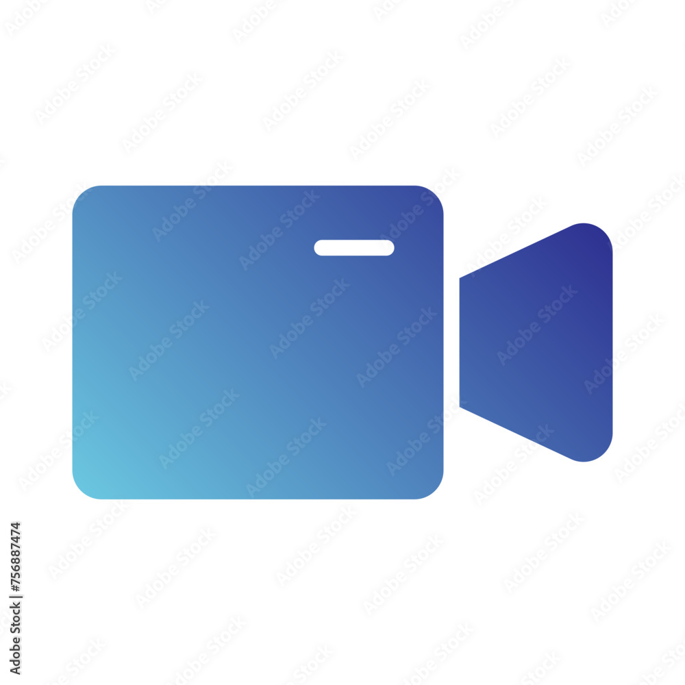 Video user interface, interface Glyph Icon Blue and white color Video user interface, interface Glyph Icon Blue and white color