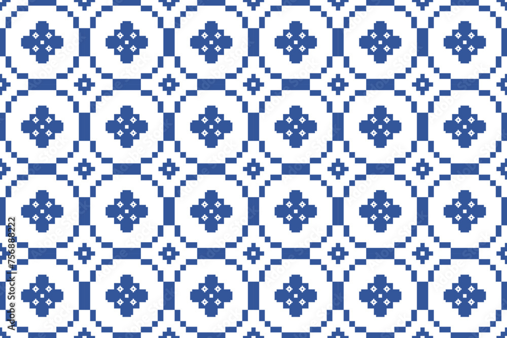 Cross Stitch embroidery seamless.Geometric pixel ethnic patterns. American, Mexican,African, mediterranean, nordic,Aztec style.Trendy folk art background design for products, fabric, ,print,decorate. Cross Stitch embroidery seamless.Geometric pixel ethnic patterns. American, Mexican,African, mediterranean, nordic,Aztec style.Trendy folk art background design for products, fabric, ,print,decorate.