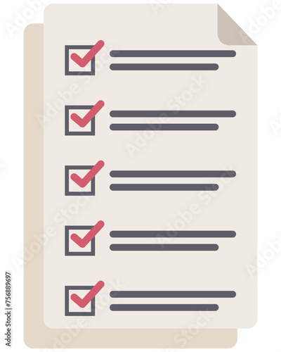 Check list flat icon vector isolated on white background.