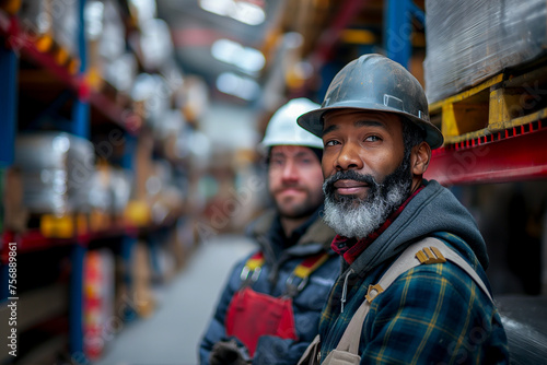 A day at work for a male and female engineers working in a metal manufacturing industry © LookChin AI