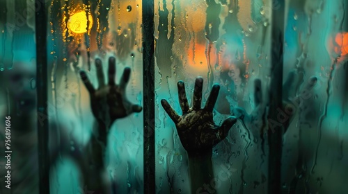 Hand of Zombies Knock At Window