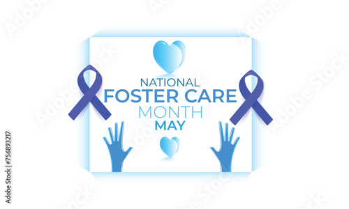 National Foster Care Month. background, banner, card, poster, template. Vector illustration.