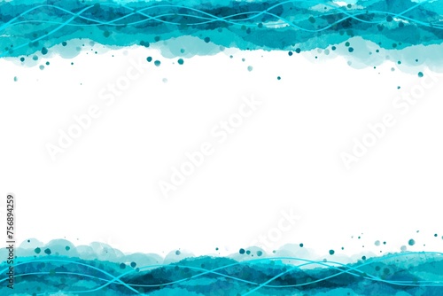 Fototapeta Naklejka Na Ścianę i Meble -  Blue Watercolor paint colorful abstract illustration background with space copy for text message and layout artwork