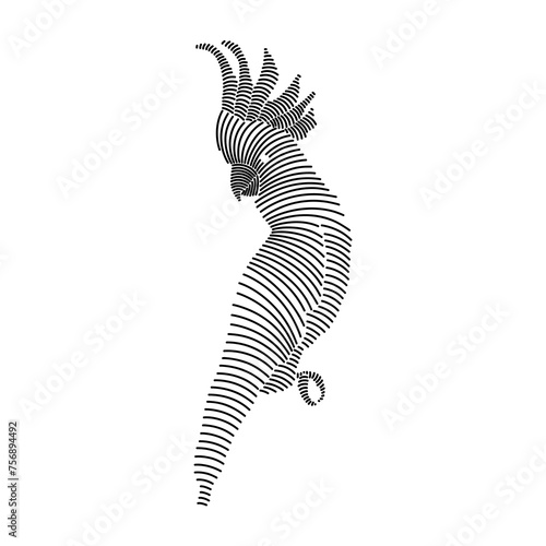 Simple line art illustration of a cockatoo 3