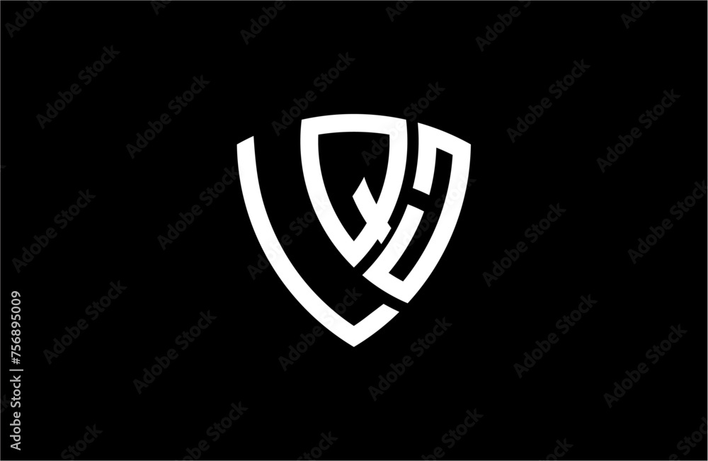 LQJ creative letter shield logo design vector icon illustration LQJ creative letter shield logo design vector icon illustration