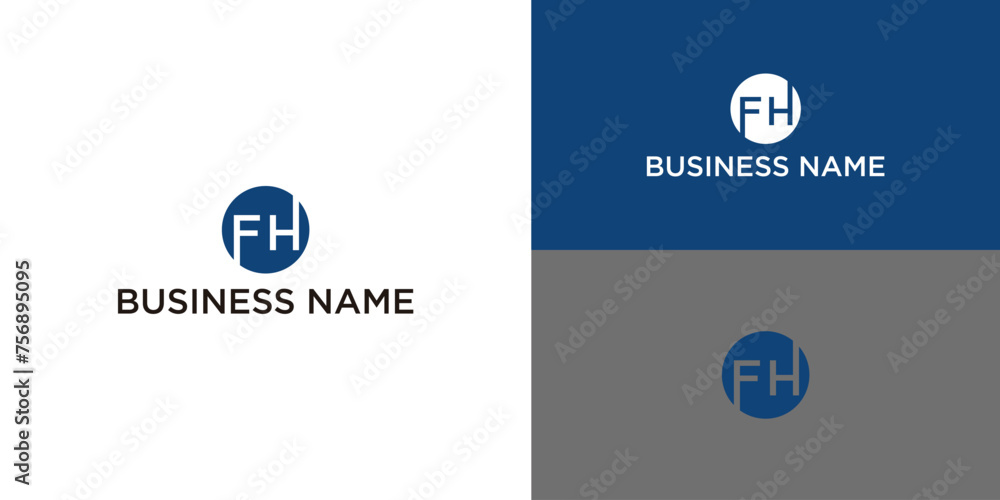 letter f h circle logo design vector illustration template letter f h circle logo design vector illustration template