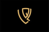 LQL creative letter shield logo design vector icon illustration